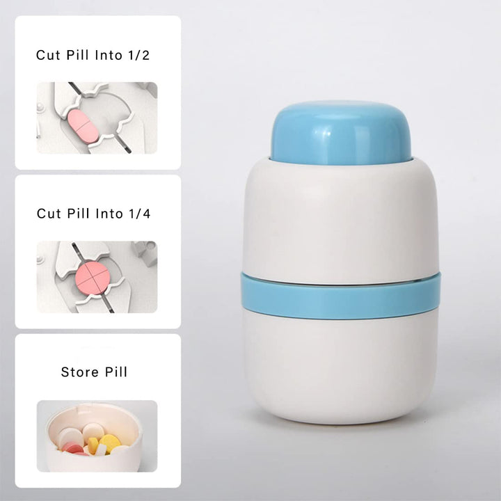 Safety Hidden Blade Pill Cutter and Storage for Splitti