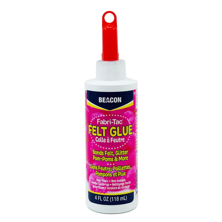 BEACON Felt Glue - Fast Fix for All Felt Projects, Non-Toxic, Dries Clear, Great for Kids, Washer-Friendly, 4-Ounce