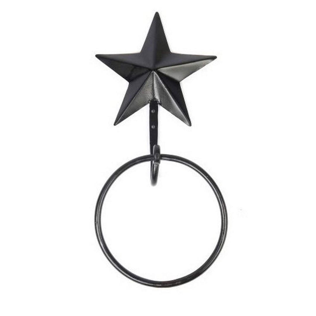 Black Star Towel Ring from Home Collections by Raghu