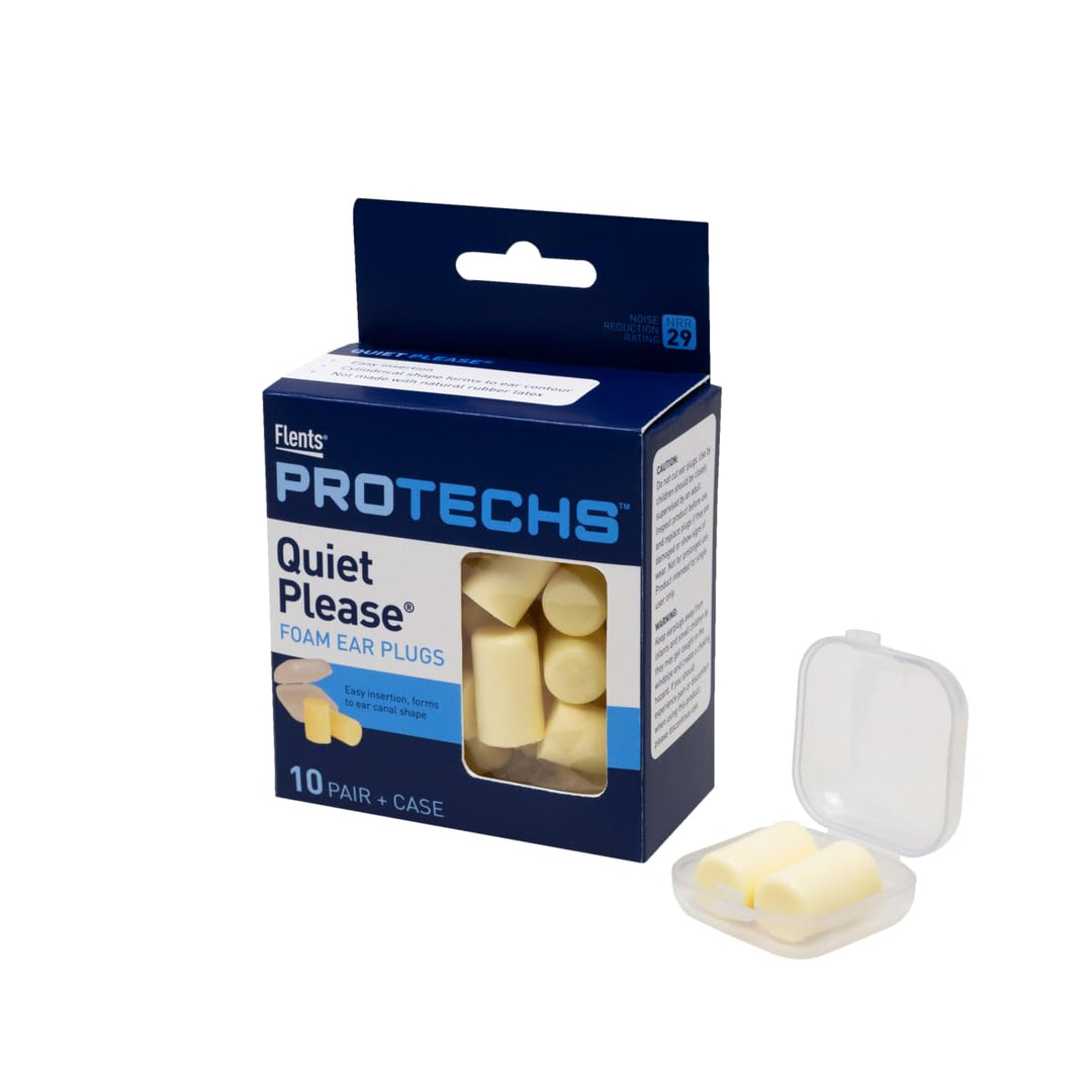Flents Ear Plugs, 10 Pair with Case, Ear Plugs for Slee