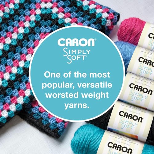Simply Soft Solids Yarn, 6oz, Gauge 4 Medium, 100% acrylic - Purple - Machine Wash &amp; Dry