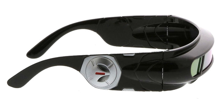 - Futuristic Cyclops Wrap Around Monoblock Shield Sunglasses (Black, Blue Revo)