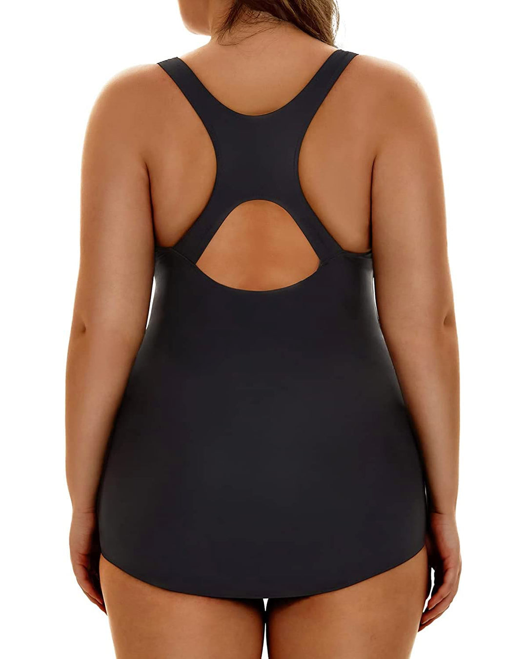 Plus Size Swimsuits Athletic One Piece Bathing Suit for Women Tummy Control Slimming Swimwear Solid Black 18 Plus