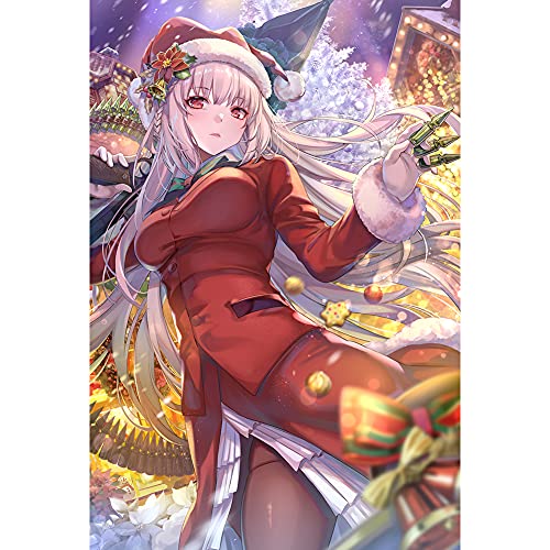 DIY 5D Christmas Diamond Painting Kits for Adults and Kids,16X12Anime Christmas Girl Round Full Drill Crystal Rhinestone Embroidery Cross Stitch Arts Craft Canvas for Home Wall Decor Gift