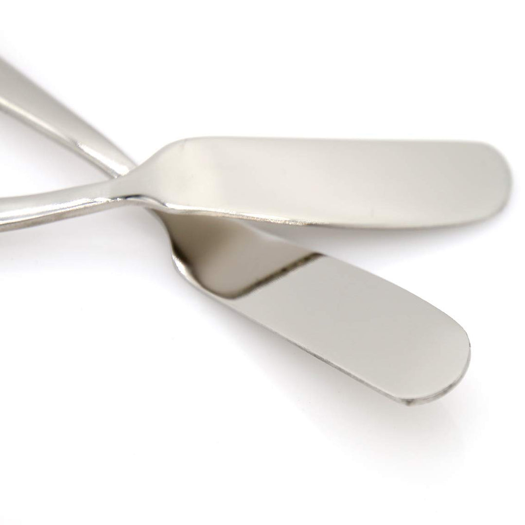 2 PCs Silvery Stainless Steel Spreader Butter Cheese Jam Cream Spreader Knife with Thickened Handle, Length 6.4 (16.3 cm)