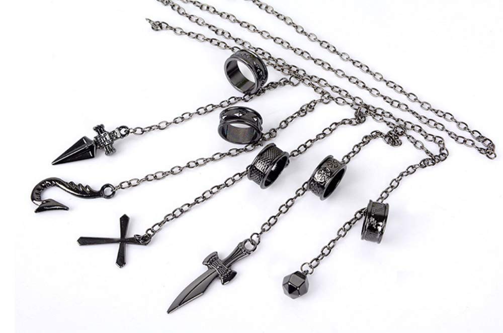 Anime Kurapika 5 Rings Chain Charms Alloy Bracelet Cosplay Costume