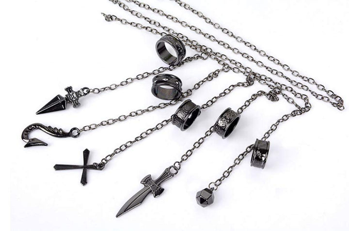 Anime Kurapika 5 Rings Chain Charms Alloy Bracelet Cosplay Costume