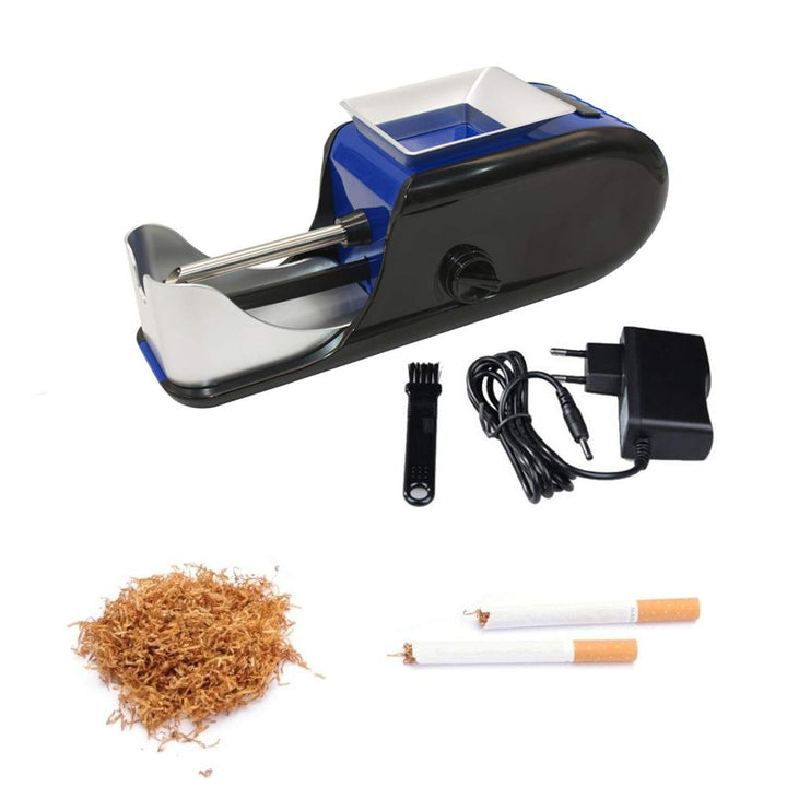 Cigarette Rolling Machine Electric Automatic Injector Tobacco Roller Maker (Blue and Black)