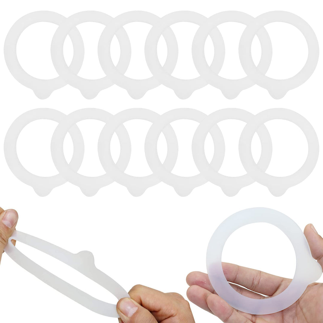 12 Pcs Replacement Silicone Jar Gaskets Food Grade Rubber Seals Airtight Silicone Gasket Sealing Rings 3.75 Inches(White)