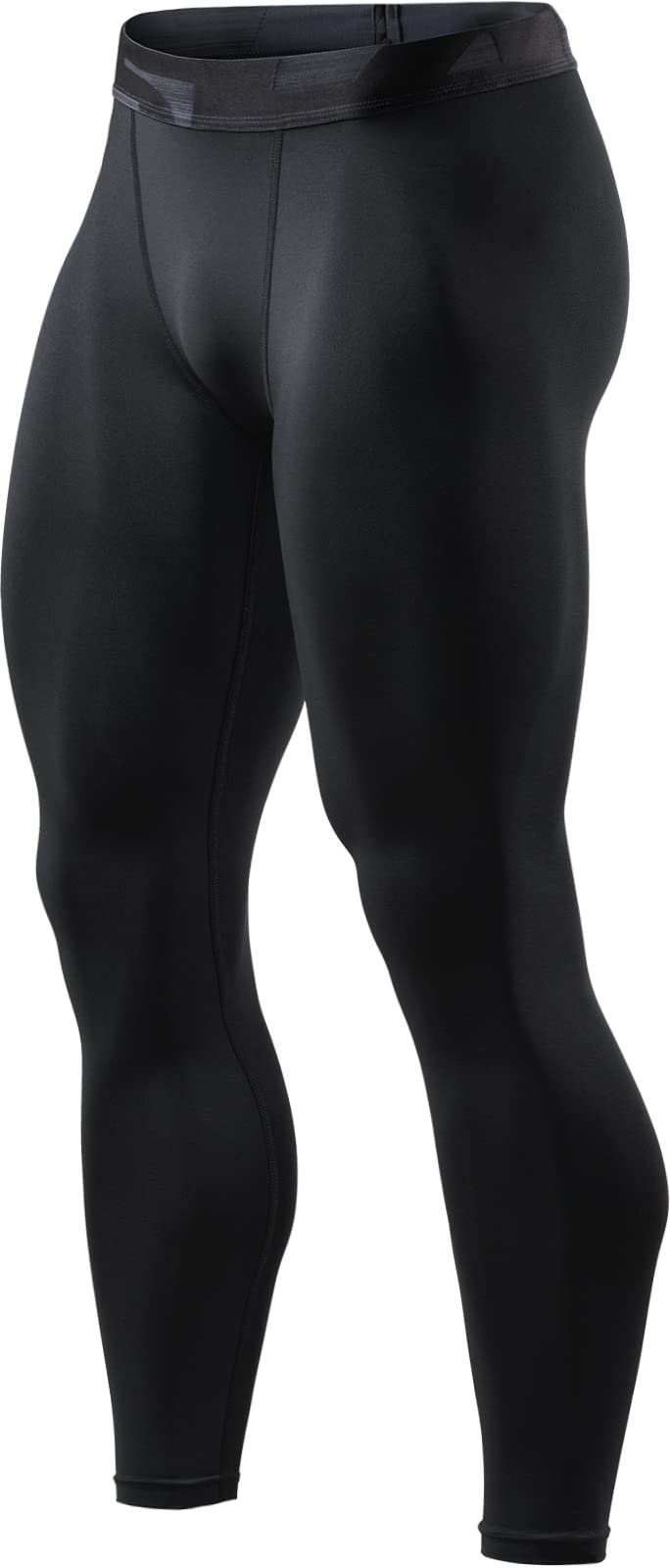 Men's Compression Pants, Cool Dry Athletic Workout Running Tights Leggings with Pocket/Non-Pocket, Hyper Control Pants Black, Medium
