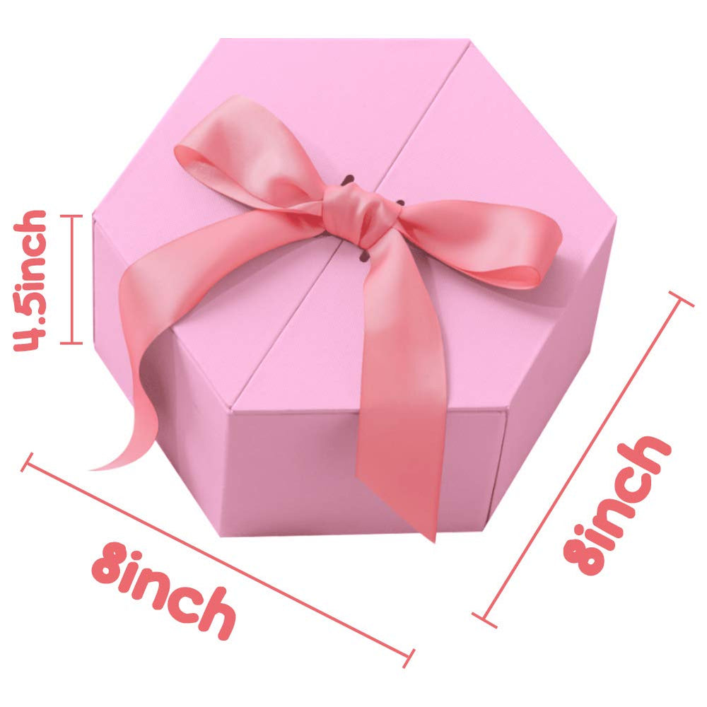 JOHOUSE Gift Box ,Pink gift boxes with lids for present