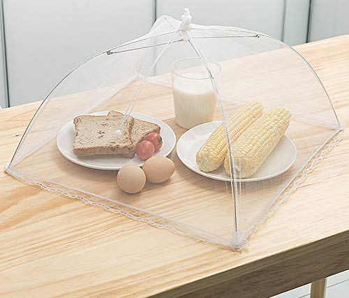 Kinmoers 6 Pack Mesh Food Cover for Outside,17 inch Mesh Plate Serving Tents Picnics Accessories,Mesh Food Fruit Screen Nets Keep Out Flies Wasp Bugs Mosquitoes for Outdoors Parties BBQs