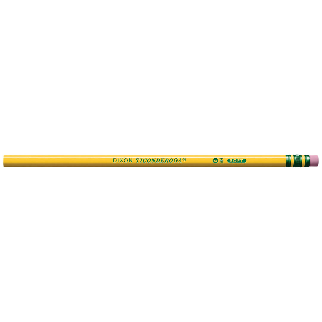 Ticonderoga Wood-Cased Pencils, Unsharpened, 2 HB Soft,