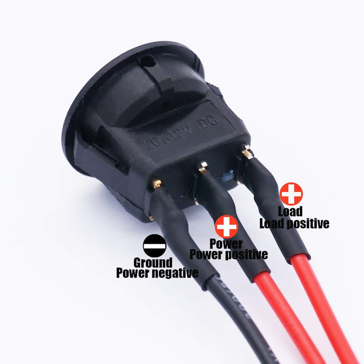 /8Pcs SPST Round Dot Lighted Rocker Switch Toggle Control for Car Or Boat 20A 12V DC On/Off White LED Light with Pre-soldered Wires KCD2-102N-W-X
