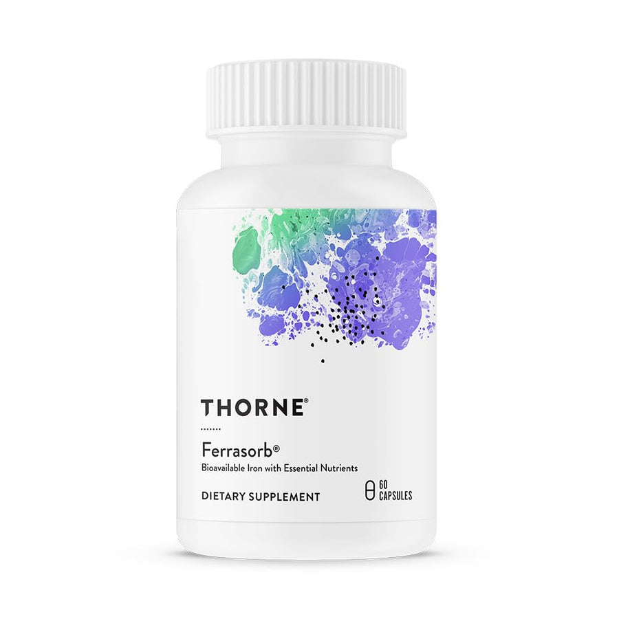 Ferrasorb - 36 mg Iron with Essential Nutrients - Complete Blood Support Formula* - Elemental Iron, Folate, B and C Vitamins for Optimal Absorption - Gluten-Free - 60 Capsules