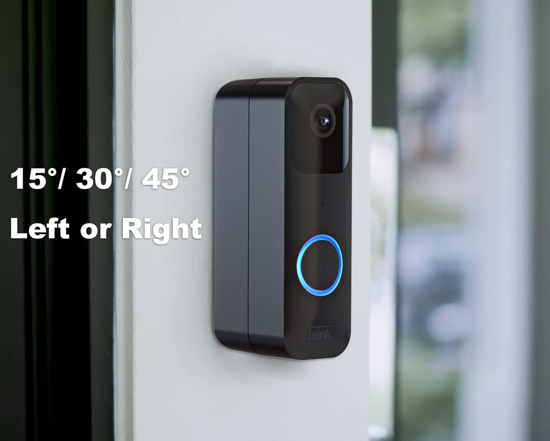 Blink Doorbell Mount, Adjustable (15 to 45 Degrees) Corner Mount, No-Drill Mounting Bracket for Blink Doorbell Camera, Wide Viewing Angle Mount, Black