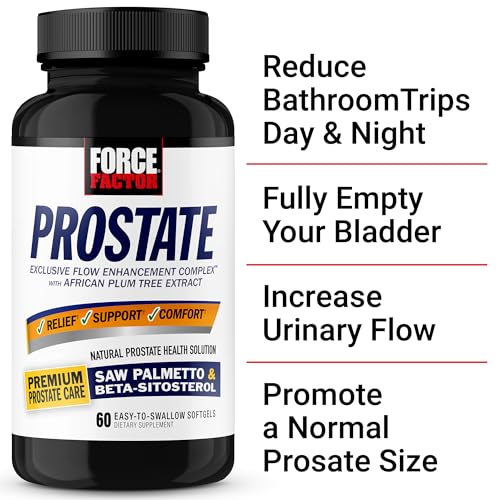 Prostate Saw Palmetto and Beta Sitosterol Supplement for Men, Prostate Health/Size Support, Urinary Relief, Bladder Control, Reduce Nighttime Urination, 60 Softgels