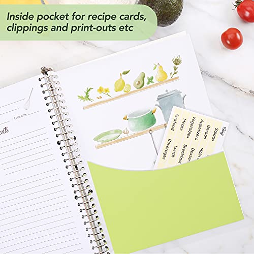 Recipe Book to Write in Your Own Recipes, 8.5 x 11 Personal Blank Recipe Notebook, Removable Hardcover Recipe Journal Book Binder with 8 Dividers and 24 Tabs, Hold up to 240 Recipes
