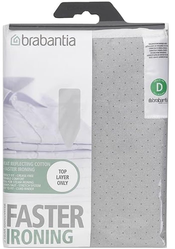 Ironing Board Cover 53 x 18 Inch (Size D, Extra Large) Silver Metallic