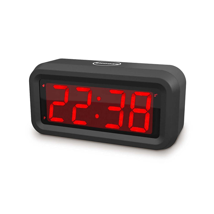 Digital Alarm Clock, Small Wall Clock, Battery Operated, 1.2 LED Large Display, 2-Level Brightness Dimmer, 12/24Hr, Snooze, 4 PCS AA Batteries Last More Than 1 Year, for Bedroom/Desk