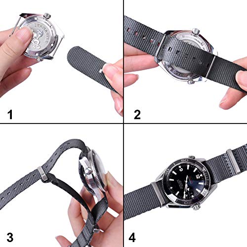 Nylon Watch Strap with Heavy Buckle Bands 18mm 20mm 22mm Premium Seat Belt Nylon Watch Bands for Men Women, Valentine&#39;s day gifts for him or her