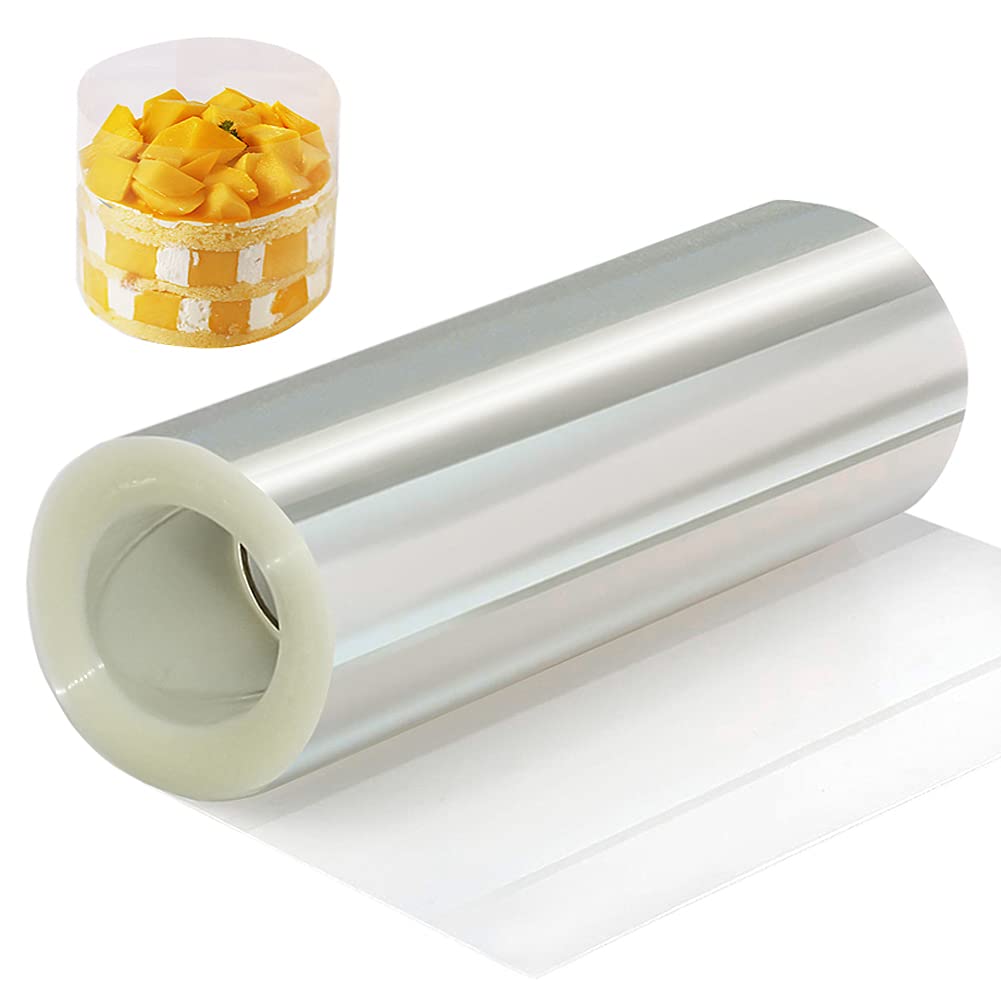 Cake Collar 6 Inch,Acetate Cake Collar Roll DIY Acetate Sheet Baking Transparent Mousse Cake Sheets Surrounding Edge Clear Cake Strips for Baking Decorate Shaker Cards Making(6x394Inch)