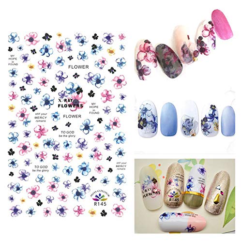 5 Sheets /350Pcs 3D Nail Art Dried Flowers Sticker Natural Real Dry Flower Nail Art Decoration Lovely Flower Beauty Nail Stickers for 3D Nail Art Acrylic UV Gel Tips