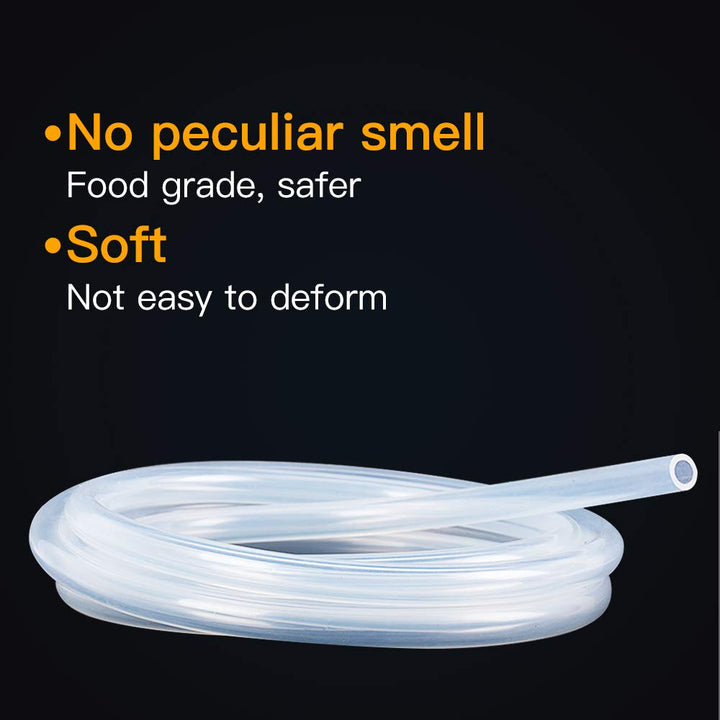 Silicone Tubing 5/32(4mm) ID x 13/64(5mm) OD 16.5ft(5m) Silicone Rubber Tube Air Hose Pipe for Pump Transfer Clear