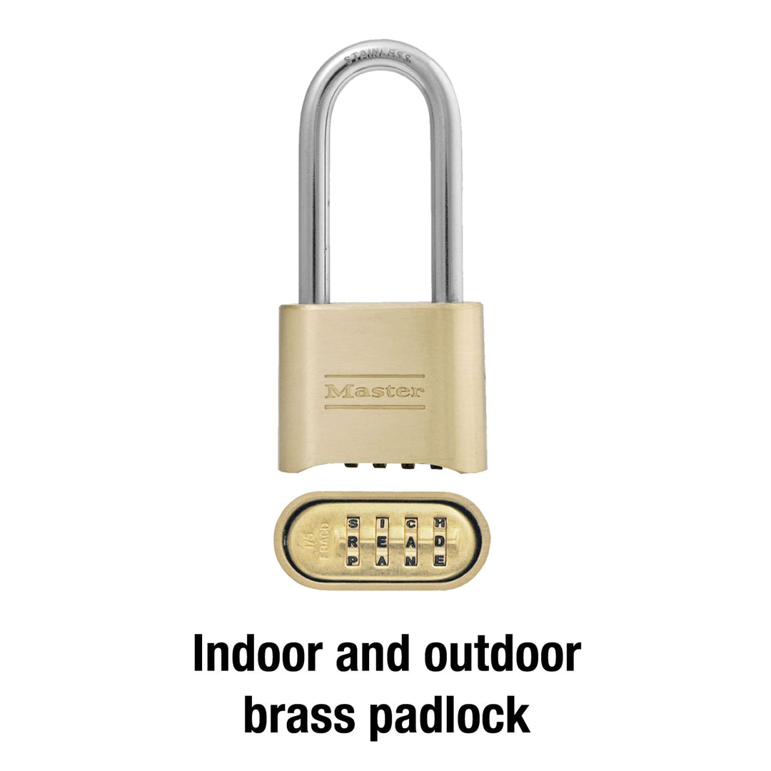 175DLHWD Set Your Own Word Combination Padlock 2-1/4 in. Shackle Brass Finish