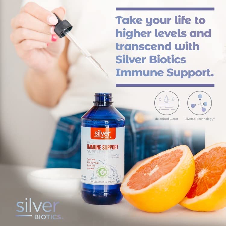 Silver Biotics Colloidal Nano SilverSol Ag4O4 10 PPM Immune Support | Bio-Hacking Immune Building Natural Support | 32 Fl Oz