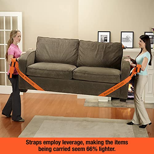 2-Person Lifting and Moving Straps - Lift, Move and Carry Furniture, Appliances, Mattresses or Any Item up to 800 lbs. Safely and Easily Like a Pro, Orange