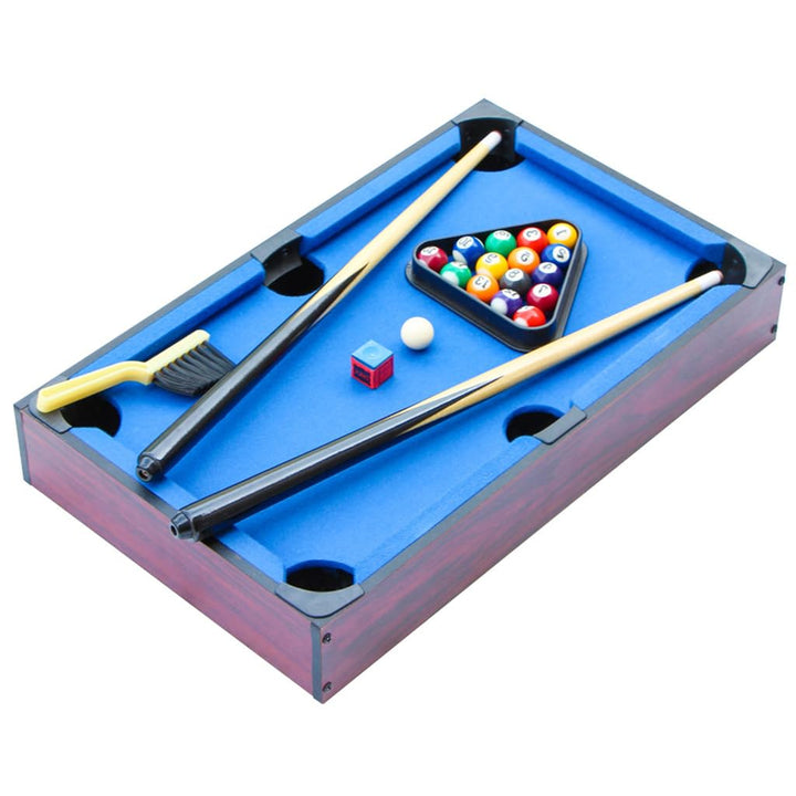 Mini Table Top Pool, Billiards Table with 15 Colored Balls, 1 Cue Ball, 1 Brush, 2 Pool Sticks &amp; Racking Triangle Portable and Fun for The Whole Family by Play