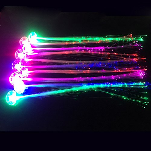 12 Pack flashing led light up toys Optics led hair lights, flashing led Light Up Toys, Barrettes for Party, Bar Dancing Hairpin, light up hair accessories(12pcs)