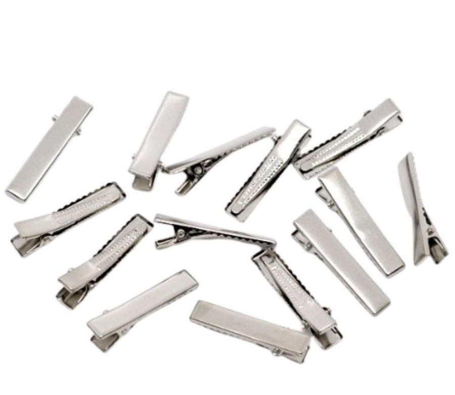 Pepperlonely Brand 50Pc Silver Tone Single Prong Alligator Hair Clips 35X7Mm (1-3/8X1/4 Inch)