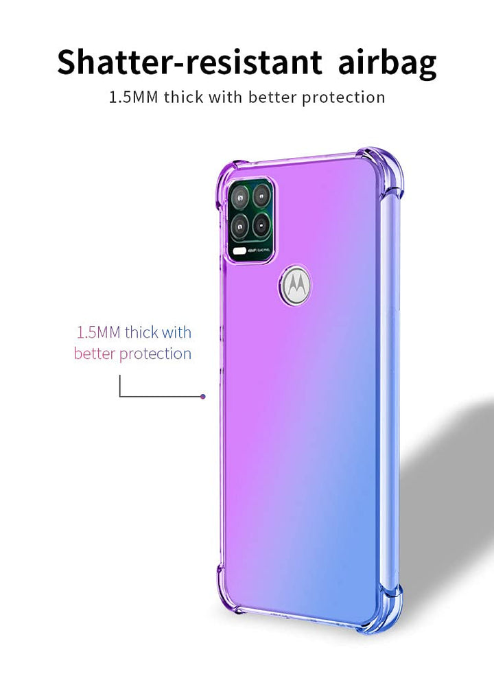 Motorola Moto G Stylus 5G (2021) Cellular Phone Case, Pink/Teal Shockproof TPU Soft Silicone