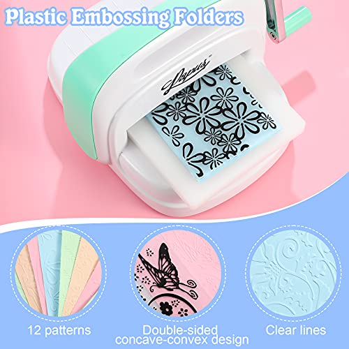 12 Pieces Embossing Folders DIY Craft Template Stencil Butterfly Star Embossing Templates Paper Card Decorating Mold Scrapbook Album Making Tool for Card Scrapbook DIY Craft, 11.7 x 3.9 Inch