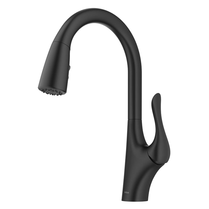 KRAUS KPF-1670MB Esina Dual Function Pull, Faucets for Kitchen Sinks, Single-Handle, 16 3/4 inch, Matte Black
