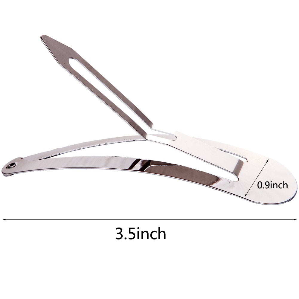 Pack of 10 Large Metal Stoving Varnish Hair Snap Clips,3.5 inch Long No-slip Hair Clips Barrettes For Women and Girls (Mixed color)