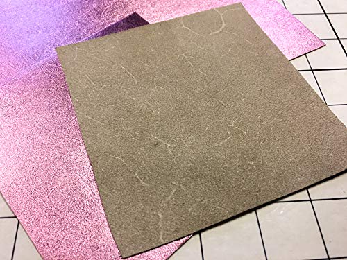 Real Rose Quartz Metallic Leather: Genuine Shiny Leather Material for Sewing, Crafting and Jewelry Making (Rose Quartz, 10x10In/ 25x25cm)