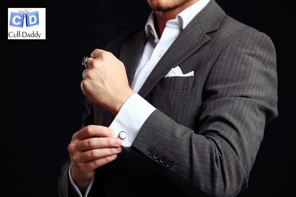 Cuff-Daddy Diamond Bar Gunmetal Cufflinks with Presentation Box