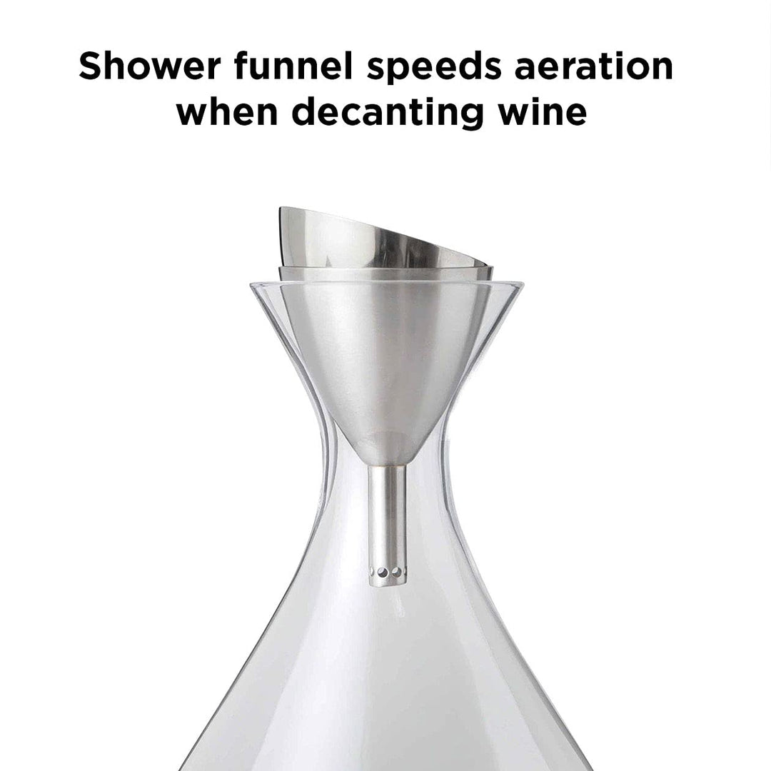 Wine Aerator Shower Funnel with Sediment Strainer, Stainless Steel