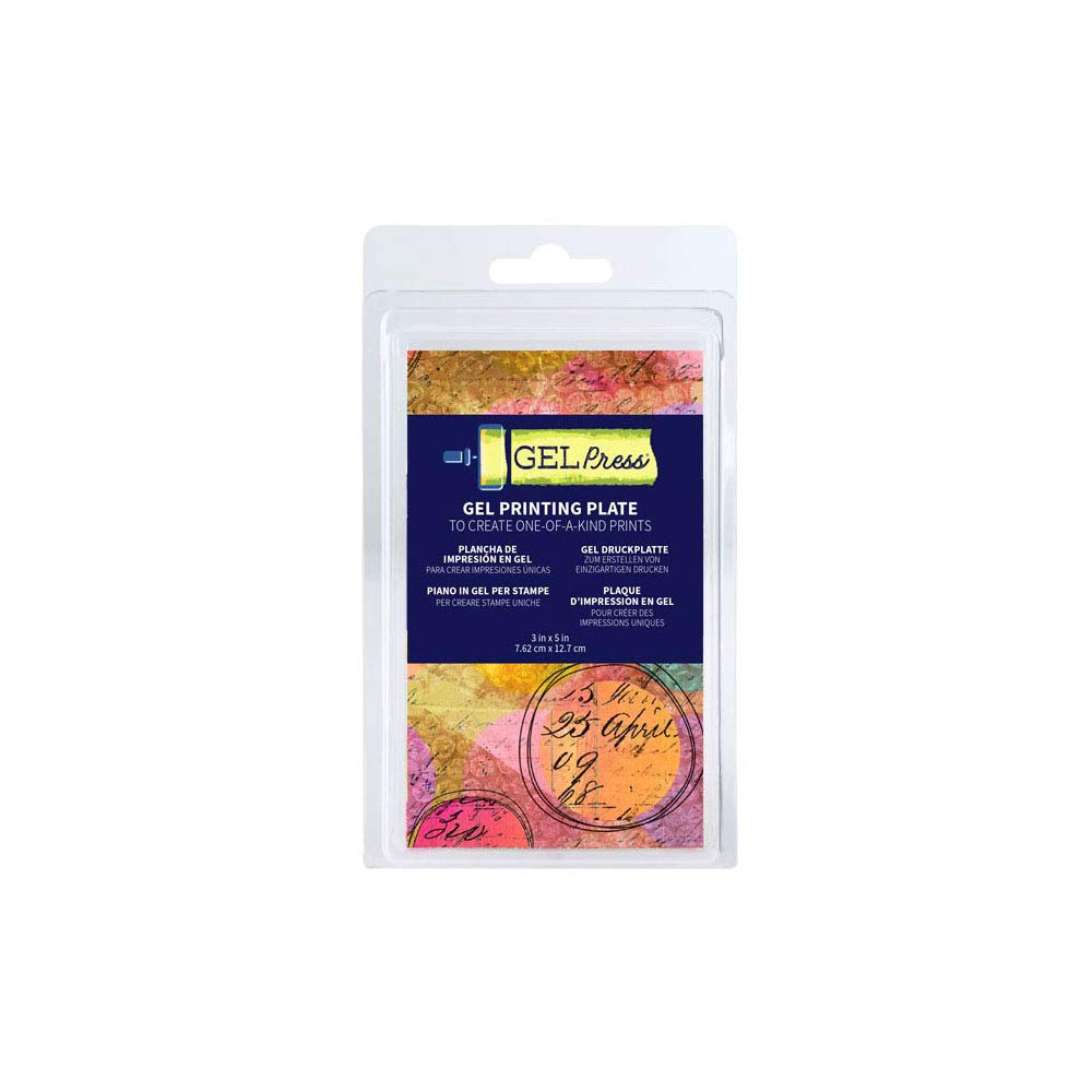 Monoprinting Print Plate - 3” X 5” Gel Plate - Printmaking Supplies - Reusable Gel Printing Plate for Press Art for Card Making, Scrapbooking, Journaling, Arts and Crafts, Home Decor