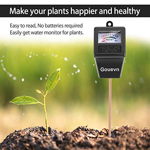 Soil Moisture Meter, Plant Moisture Meter Indoor &amp; Outdoor, Hygrometer Moisture Sensor Soil Tester Plant Water Meter for Potted Plants Garden, No Battery Needed (Black)