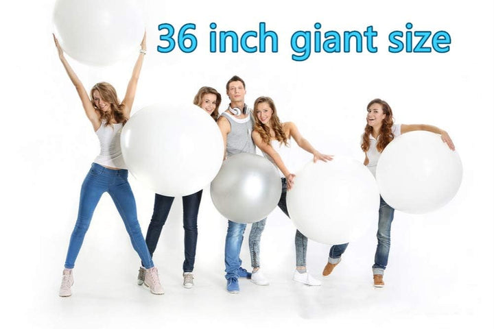 5PCS Giant Balloons White 36 Inch Jumbo Size Latex Balloon Great Decorations for Birthday Wedding Party Baby Shower Carnival Decorations