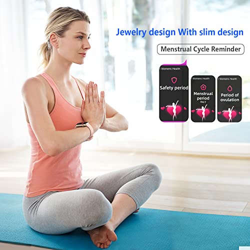 Slim Fitness Tracker with Blood Oxygen, Blood Pressure, 24/7 Heart Rate and Sleep Tracking, IP68 Waterproof Activity Trackers and Smart Watches with Step Tracker, Pedometer for Women Men