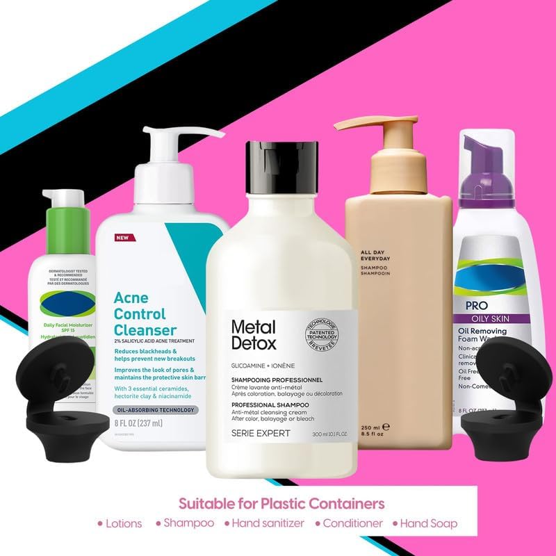 Bottle Emptying Cap - ( 3 Pack ) Shampoo, Lotion, Soap Money Saving Bottle Cap Kit - Get Every Drop Out of Your Bottle - No Waste Bottle Cap