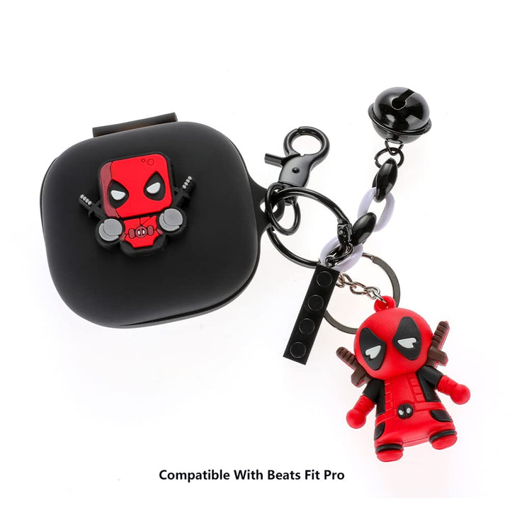 Case for Beats Fit Pro Earbuds, Cartoon Silicone Charging Case Protective Cover with Cute Doll Keychain Anti-Lost Lanyard for Beats Fit Pro Wireless Headphones