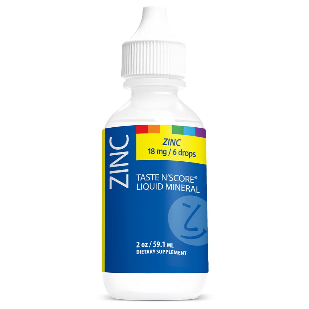 Taste N&#39; Score Zinc Liquid Ionic Mineral Supplement; 100% Pure; 18 mg; 118 Servings