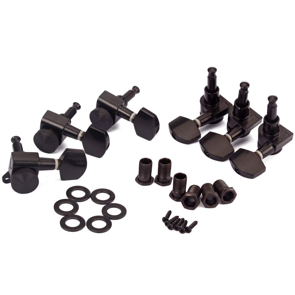 Guitar 3R 3L String Tuning Pegs key Tuners Machine Heads For Acoustic Electric Guitar Black