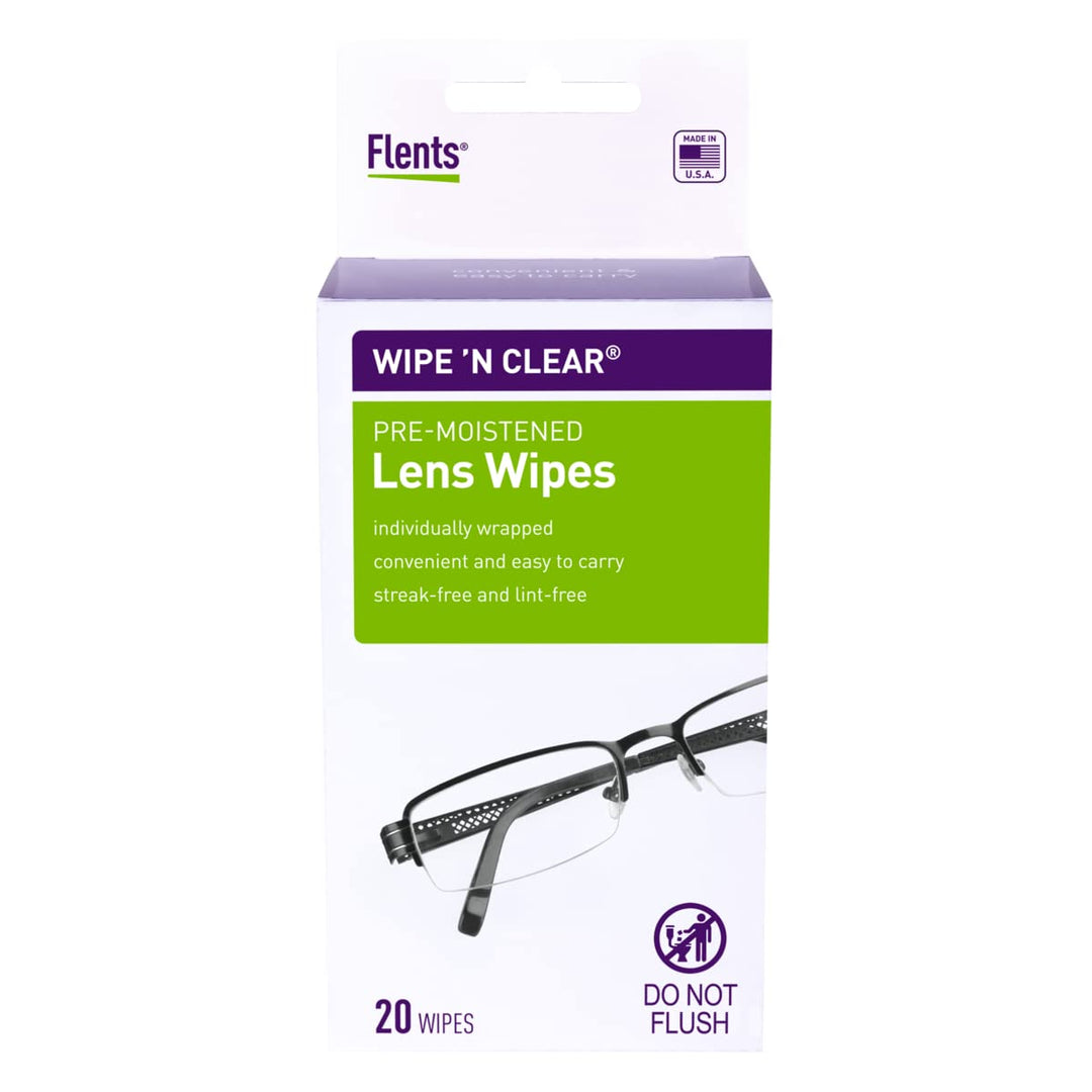 Flents Wipe &#39;N Clear Pre-Moistened Lens Wipes A